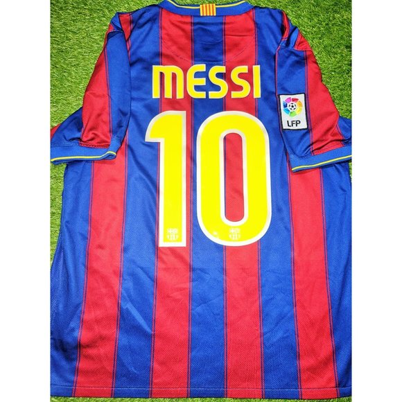 Messi Barcelona 2009 2010 Home Soccer Jersey Shirt M SKU# 343808-496